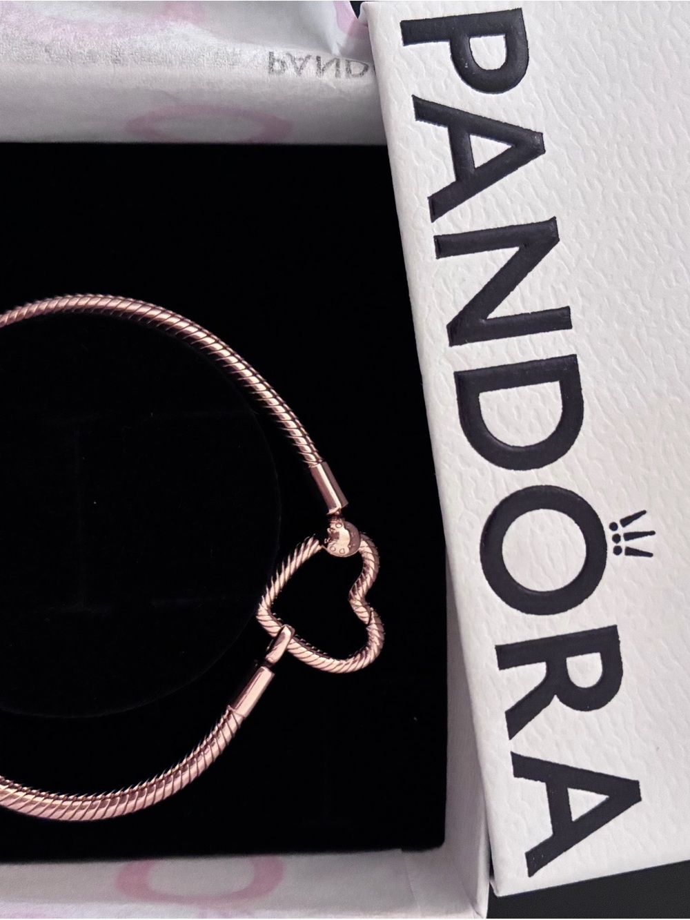 Pandora Rose Gold Heart Torque Bracelet